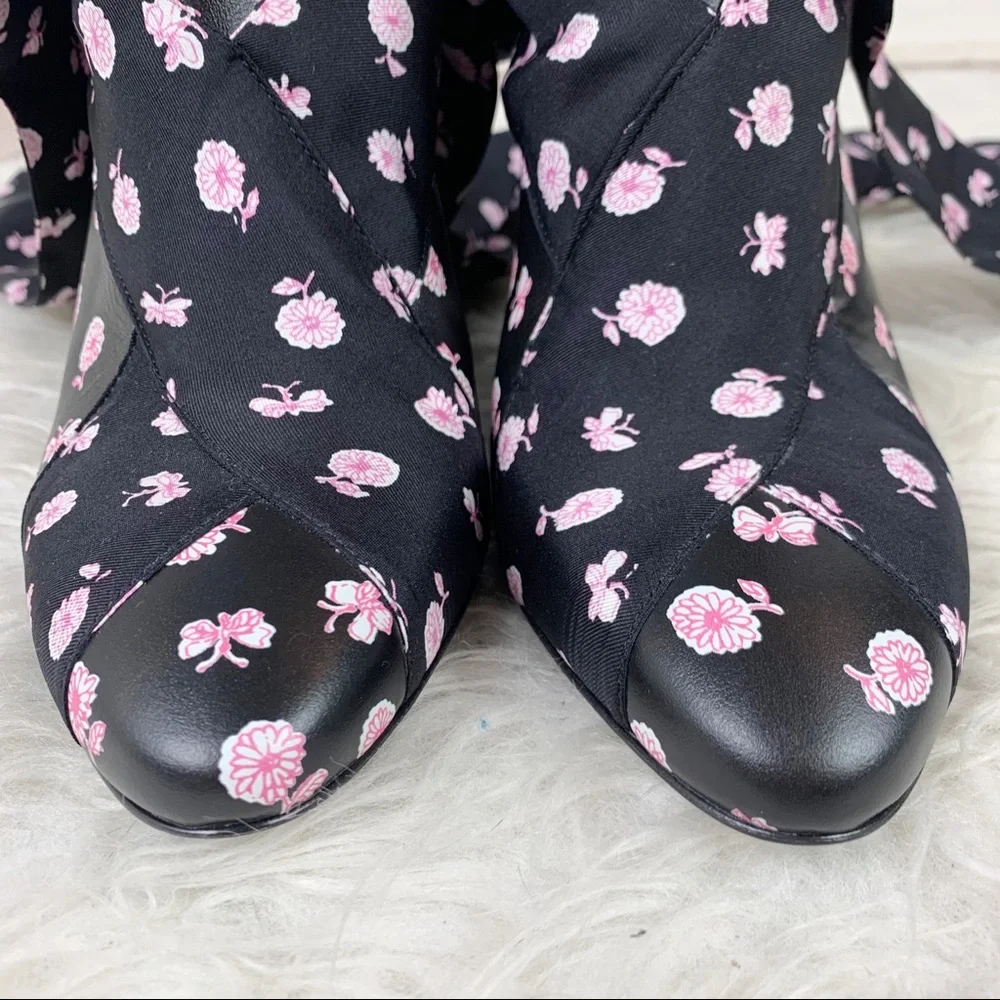 3.1 Phillip Lim Black and Pink Floral Heels - Picture 7 of 12